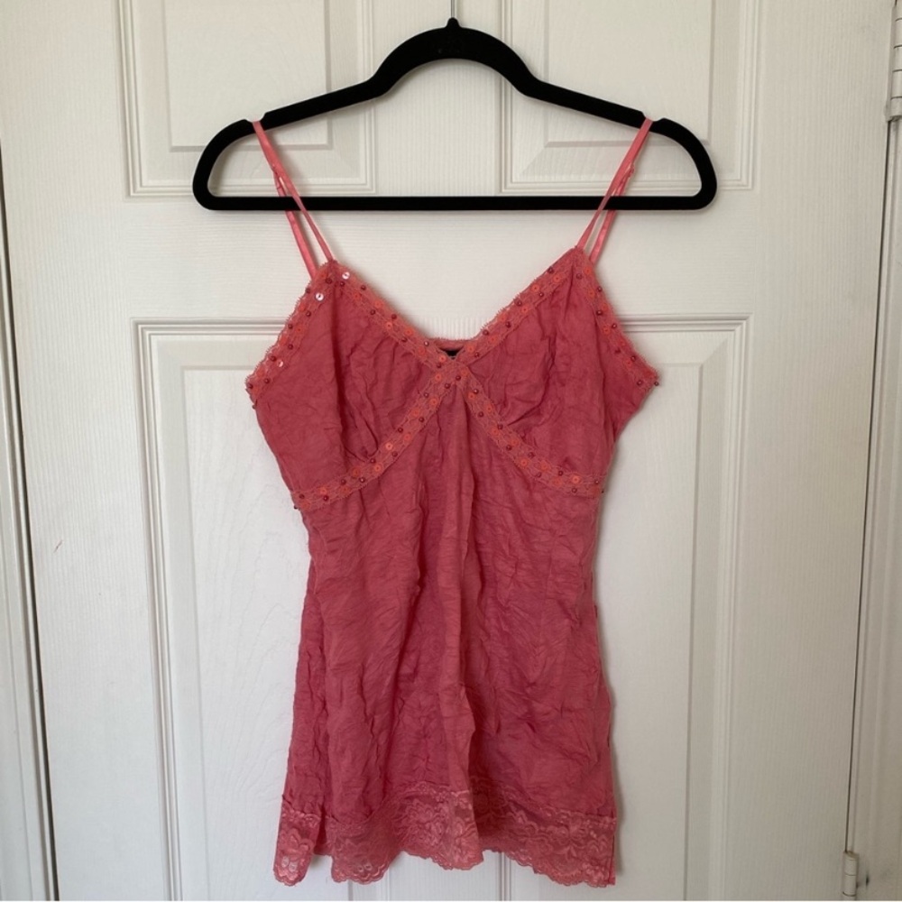 Y2K Crinkle Lace Cami